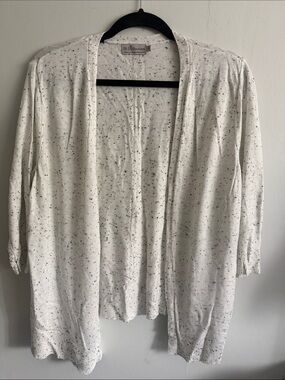 Cream Speckle Open-Front Cardigan